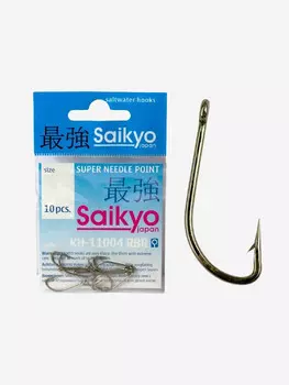 Крючки для рыбалки одинарные Saikyo KH-11004 Crystal BR ( 1 упк. по 10шт.), Серебряный