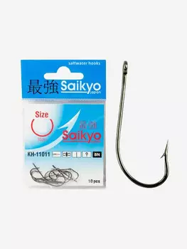 Крючки для рыбалки одинарные Saikyo KH-11011 O'Shaughnessy BN ( 1 упк. по 10шт.), Серый