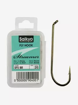 Крючки для рыбалки одинарные Saikyo KH-71472 Streamer BR ( упк. по 20шт.), Коричневый