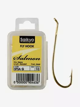 Крючки для рыбалки одинарные Saikyo KH-71590 Salmon G ( упк. по 10шт.), Золотой