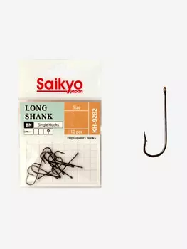 Крючки для рыбалки одинарные Saikyo KH-9282 BN LONG SHANK ( 1 упк. по 10 шт.), Серый