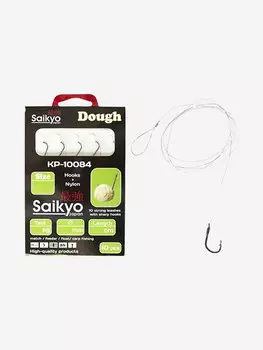 Крючки для рыбалки одинарные Saikyo KP-10084 Dough BN c поводками ( 1 упк. по 10шт.), Серый