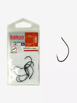 Крючки для рыбалки одинарные Saikyo SS061-BN SPOON SINGLE (1 упк. по 6 шт.), Серый