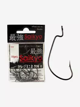 Крючки для рыбалки офсетные Saikyo BS-2312 BN ( 1 упк. по 10шт.), Серый