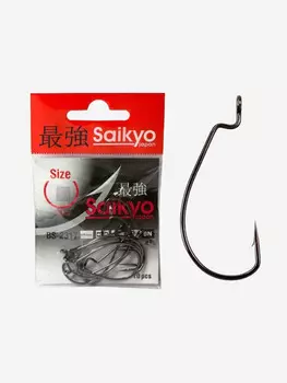 Крючки для рыбалки офсетные Saikyo BS-2317 BN ( 1 упк. по 10шт.), Серый
