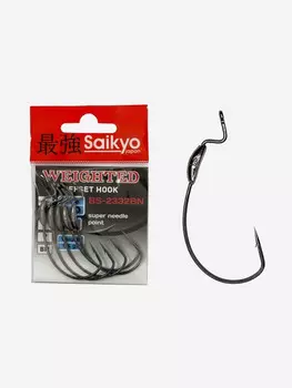 Крючки для рыбалки офсетные Saikyo BS-2332 Weighted BN ( 1 упк. по 5шт.), Серый