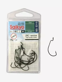 Крючки для рыбалки офсетные Saikyo BS-3315 BN ( 1 упк. по 10шт.), Серый