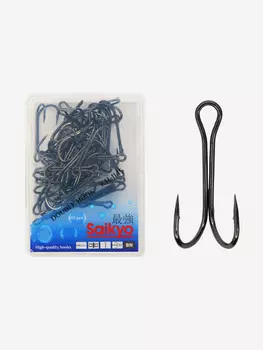 Крючки для рыбалки Saikyo двойные KH-1145 BN ( упк. по 40шт.), Черный