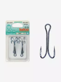 Крючки для рыбалки Saikyo двойные KH-1145 Blue ( упк. по 4шт.), Синий