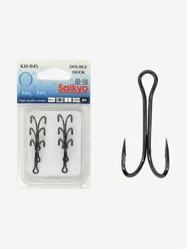 Крючки для рыбалки Saikyo двойные KH-1145 BN ( упк. по 6шт.), Черный