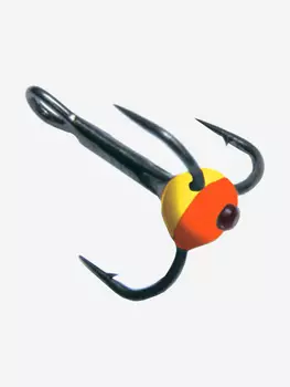 Крючок для рыбалки (тройник) Stinger Owner с каплей ST36 №06 YO, (1 упаковка по 10 штук), Оранжевый