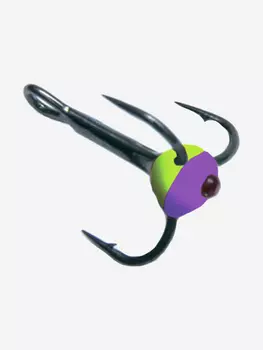 Крючок для рыбалки (тройник) Stinger Owner с каплей ST36 №06 GP, (1 упаковка по 10 штук), Фиолетовый