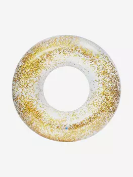Круг для плавания Intex 56274NP "Transparent Glitter Tubes" 119 см 9+, Золотой