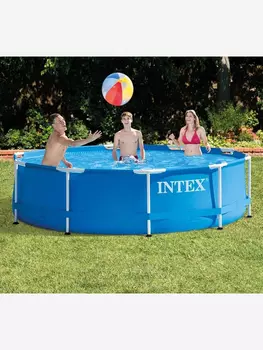 Круглый каркасный бассейн Intex 28200 Metal Frame (305х76см), Голубой