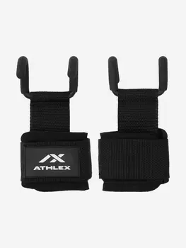 Крюки для турника и тяги Athlex, Черный
