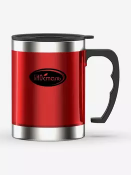 Кружка Биосталь 350 мл с крышкой, Красный