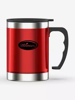 Кружка Биосталь 400 мл с крышкой, Красный