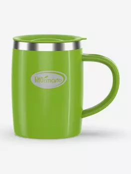 Кружка Биосталь Flr 400 мл с крышкой, Зеленый