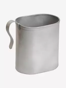 Кружка туристическая овальная 400 мл. титан Роза ветров, Серый