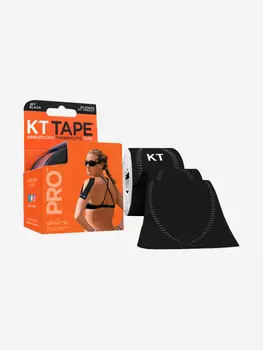 KT Tape PRO Кинезио тейп спортивный для тела, 20 полосок в рулоне, 25 х 5 см, черный, Черный