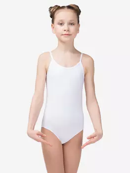 Купальник гимнастический детский ВСПЛЕСК на тонких лямках, Белый