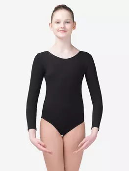 Купальник гимнастический детский ВСПЛЕСК полный рукав, Черный