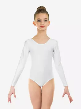 Купальник гимнастический хлопковый Танцующие, Белый