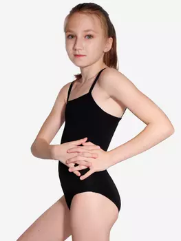 Купальник гимнастический на бретелях для девочек Dolphin Factory, Черный