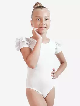 Купальник гимнастический с крылышками для девочек Dolphin Factory, Белый