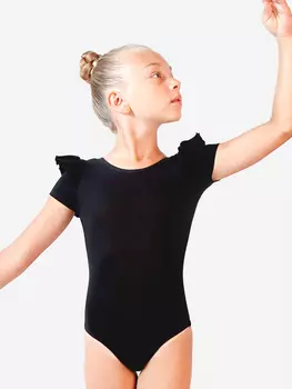 Купальник гимнастический с крылышками для девочек Dolphin Factory, Черный