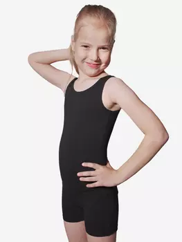 Купальник гимнастический с шортиками для девочек Dolphin Factory, Черный