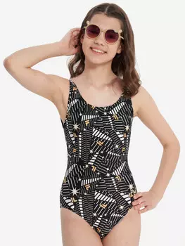 Купальник слитный для девочек FILA, Черный