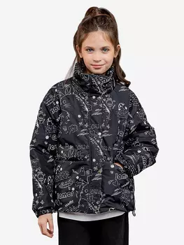 Куртка для девочки batik Сабина принт черно-белый, Черный