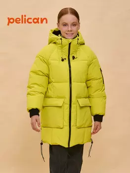 Куртка для девочки Pelican, пуховик, Желтый