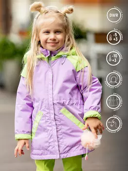 Куртка-парка для девочки batik Дания принт, Фиолетовый