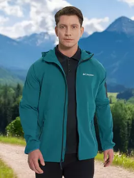 Куртка софтшелл мужская Columbia Tall Heights Ii Hooded Softshell, Голубой
