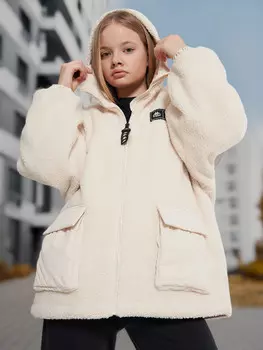 Куртка утепленная для девочек оверсайз Kappa, Бежевый