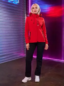 Куртка женская Azimuth мембранная виндстоппер на флисе, Красный