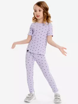 Леггинсы с принтом сиреневые для девочки Button Blue, Фиолетовый