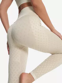 Легинсы женские Demix HighFlow Yoga Seamless Gfx, Бежевый