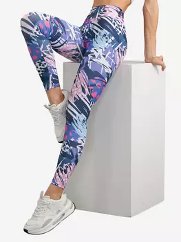 Легинсы женские спортивные BARKA, лосины для спорта, тайтсы, Голубой