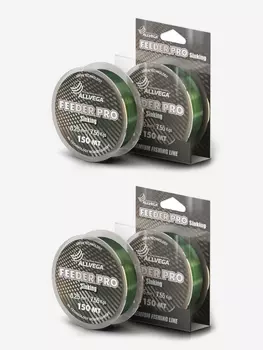 Леска ALLVEGA Feeder Pro, набор 2 штуки по 150м 0,25мм (7,55кг) тёмно-зелёная, тонущая, Зеленый