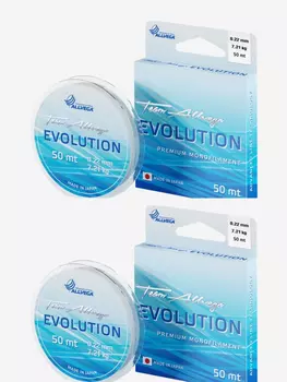 Леска монофильная ALLVEGA "Evolution" 50м 0,22мм (7,21кг) Прозрачная . Набор 2 штуки., Серый
