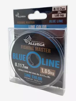 Леска монофильная ALLVEGA "Fishing Master" 30м 0,117мм (1,65кг) голубая NEW, Голубой