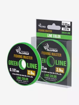 Леска монофильная ALLVEGA "Fishing Master" 30м 0,181мм (2,9кг) зеленая, Зеленый