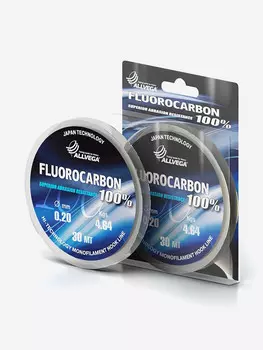 Леска монофильная ALLVEGA "FX Fluorocarbon 100%" 30м 0.20мм (4.64кг) флюорокарбон 100%, Белый