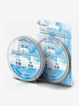 Леска монофильная ALLVEGA "Ice Line Concept" 25м 0,18мм (4,16кг) прозрачная, Серый