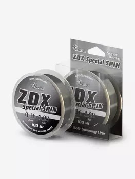 Леска монофильная ALLVEGA "ZDX Special Spin" 100м 0,16мм (3,28кг) светло-серая, Серый
