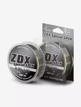 Леска монофильная ALLVEGA "ZDX Special Spin" 100м 0,20мм (4,89кг) светло-серая, Серый