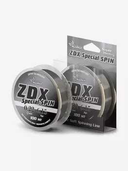 Леска монофильная ALLVEGA "ZDX Special Spin" 100м 0,22мм (6,15кг) светло-серая, Серый